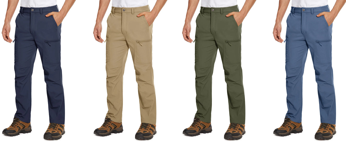 MAGCOMSEN Men's Waterproof Hiking Pants with Multi-pockets Ripstop Hard-wearing Quick Dry Casual Cargo Straight Working Pants
