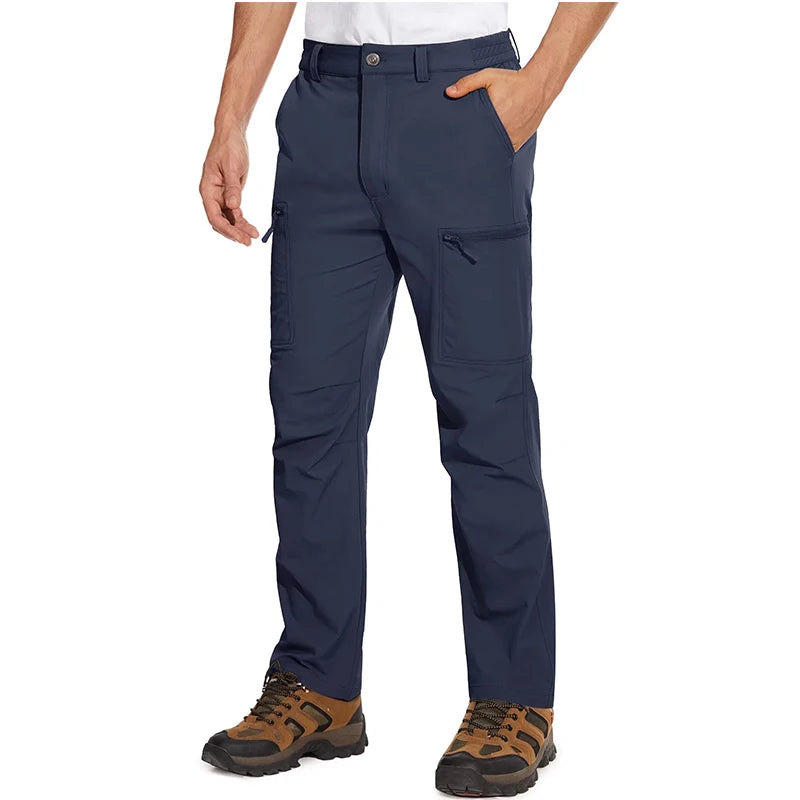 MAGCOMSEN Men's Waterproof Hiking Pants with Multi-pockets Ripstop Hard-wearing Quick Dry Casual Cargo Straight Working Pants