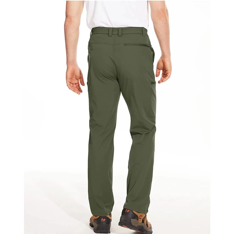 MAGCOMSEN Men's Waterproof Hiking Pants with Multi-pockets Ripstop Hard-wearing Quick Dry Casual Cargo Straight Working Pants