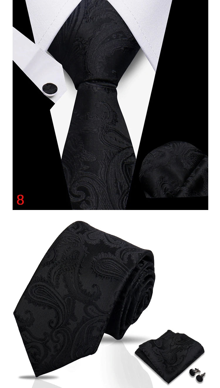 HUISHI 3-Pieces Blue Business Men's Tie Set Handmade NeckTie Men Formal Luxury Wedding High Quality Gravata Suit Accessories