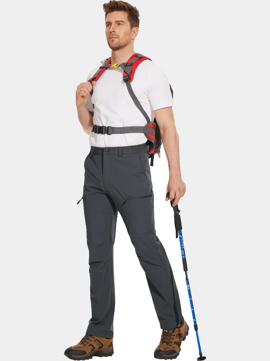 MAGCOMSEN Men's Waterproof Hiking Pants with Multi-pockets Ripstop Hard-wearing Quick Dry Casual Cargo Straight Working Pants