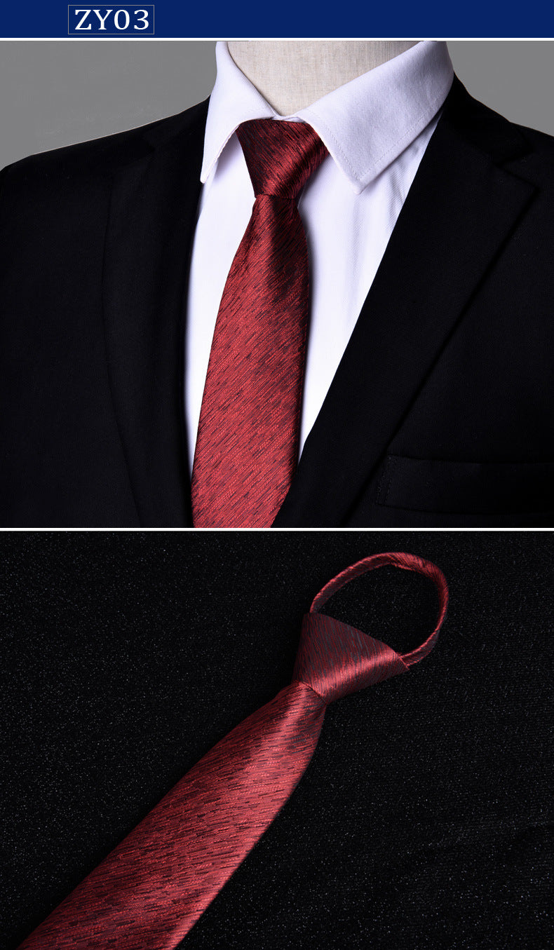 NEW Paisley Zipper Ties for Men 7CM Skinny Neck Tie Solid Striped Neckties Men's Automatic Zipper Tie Blue Lazy Ties